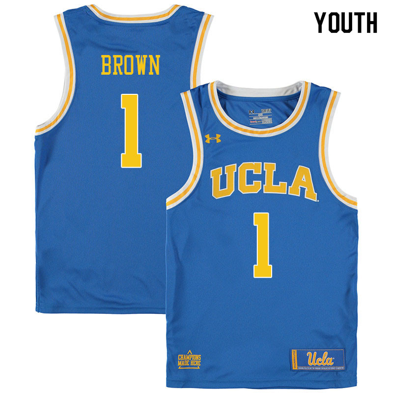 Youth #1 Moses Brown UCLA Bruins College Basketball Jerseys Sale-Blue